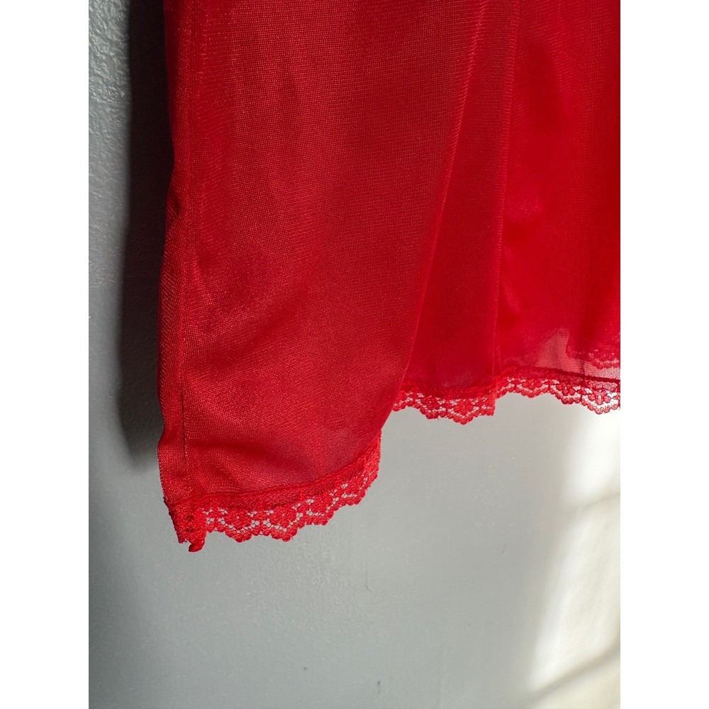 Vintage Red Lace Trim Coquette Luxe Sensuous Camisole Top Mel-Lin Adjustable Med - Picture 5 of 7